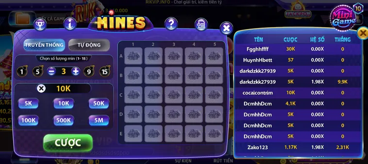 Bản Lĩnh Dò Mìn Bứt Phá Vòng Quay Tài Lộc Cùng Siêu Phẩm Minigame Mines Tại RikVip