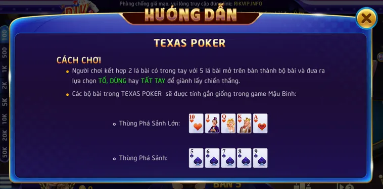 Thống Trị Đấu Trường Bài Tố Quốc Tế Cùng Siêu Phẩm Texas Poker Tại RikVip Đỉnh Cao