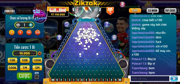 Thao Túng Ma Trận Rơi Tự Do Nhận Thưởng Lớn Cùng Minigame Zik Zak Tại RikVip